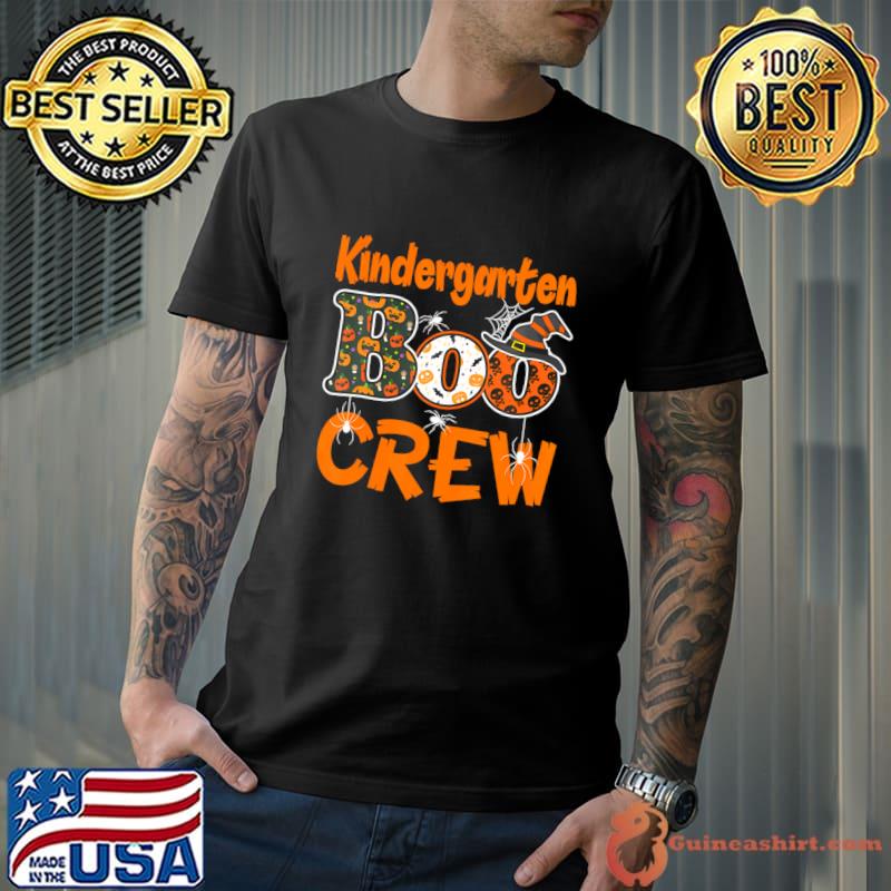 Kindergarten Boo Crew Spiders Hat Witch Teachers Students Halloween T-Shirt