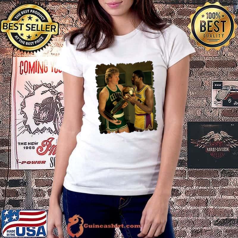 Larry bird and magic johnson legend NBA Championship Game T-Shirt Ladiestee