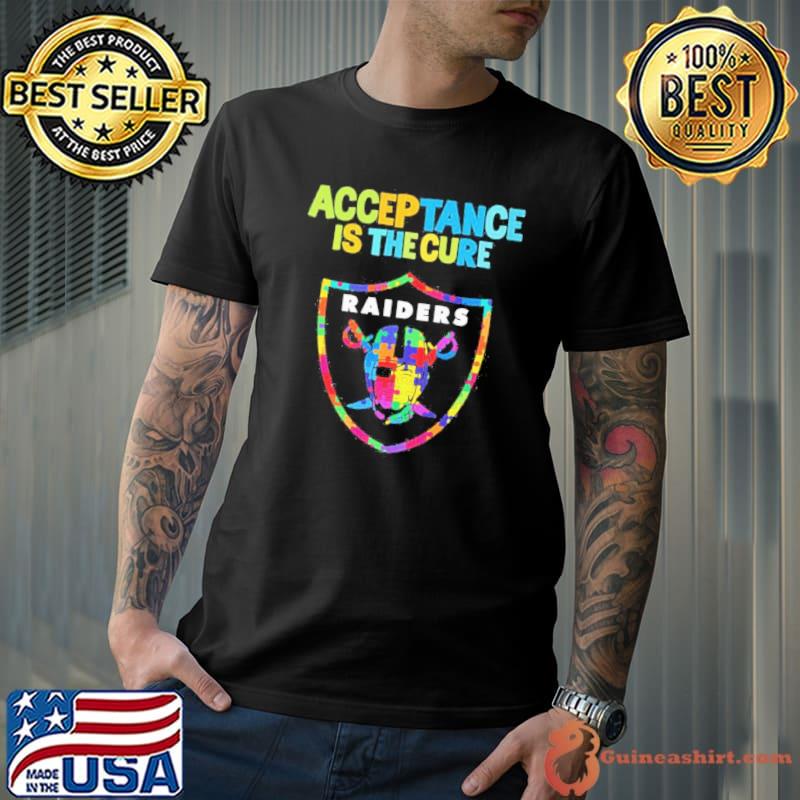 Las Vegas Raiders Autism Awareness Acceptance is The Cure Shirt