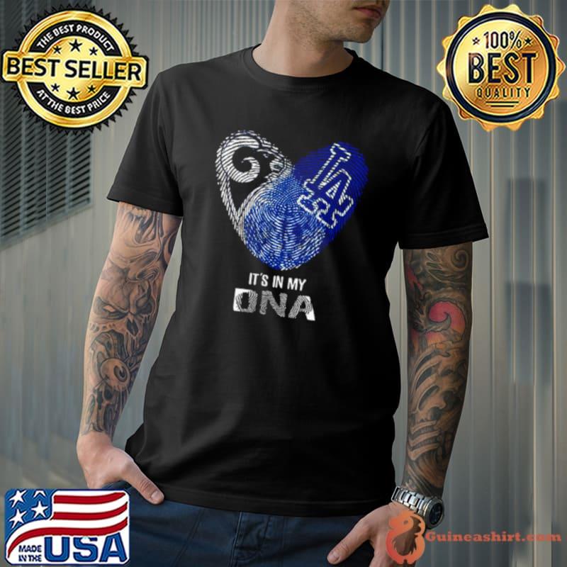 Los Angeles Rams And Los Angeles Dodgers Heart It’s In My DNA 2023 shirt
