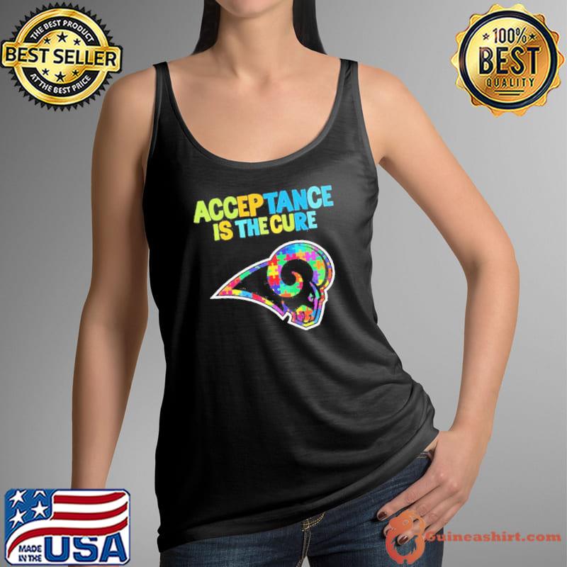 Los Angeles Rams Autism Awareness Acceptance is The Cure Shirt Tank Top