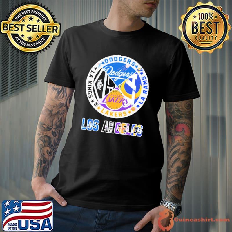 Los Angeles Sports Teams LA Dodgers LA Lakers LA Rams And LA Kings Logo Shirt