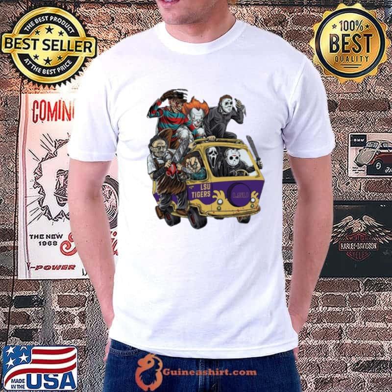 LSU Tigers Horror Movies Characters Bus Halloween 2023 Shirt