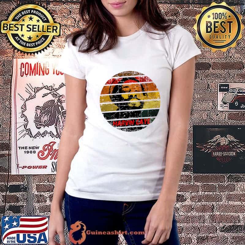 Marvin Gaye American R&B and soul singer and songwriter vintage sunset T-Shirt Ladiestee