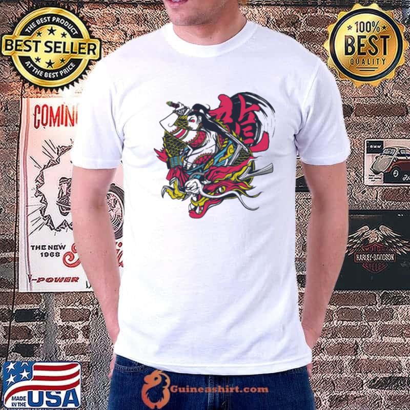 Men Samurai Dragon Johnny Silverhand shirt