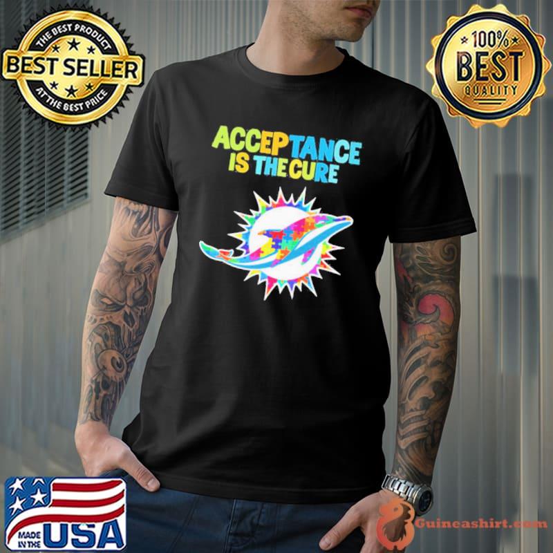 Miami Dolphins Autism Awareness Acceptance is The Cure Shirt
