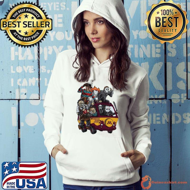 Minnesota Golden Gophers Horror Movies Characters Bus Halloween 2023 Shirt Hoodie