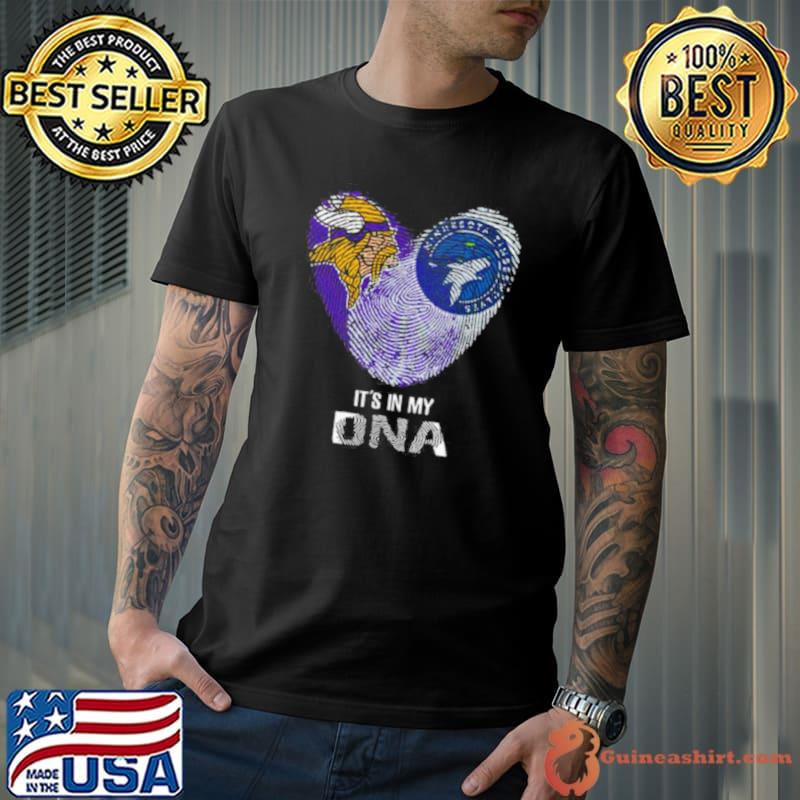 Minnesota Vikings And Minnesota Twins Heart It's In My Dna 2023 Shirt