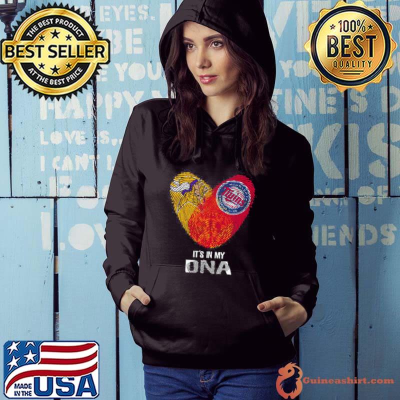 Minnesota Vikings And Minnesota Twins Heart It’s In My DNA 2023 s Hoodie