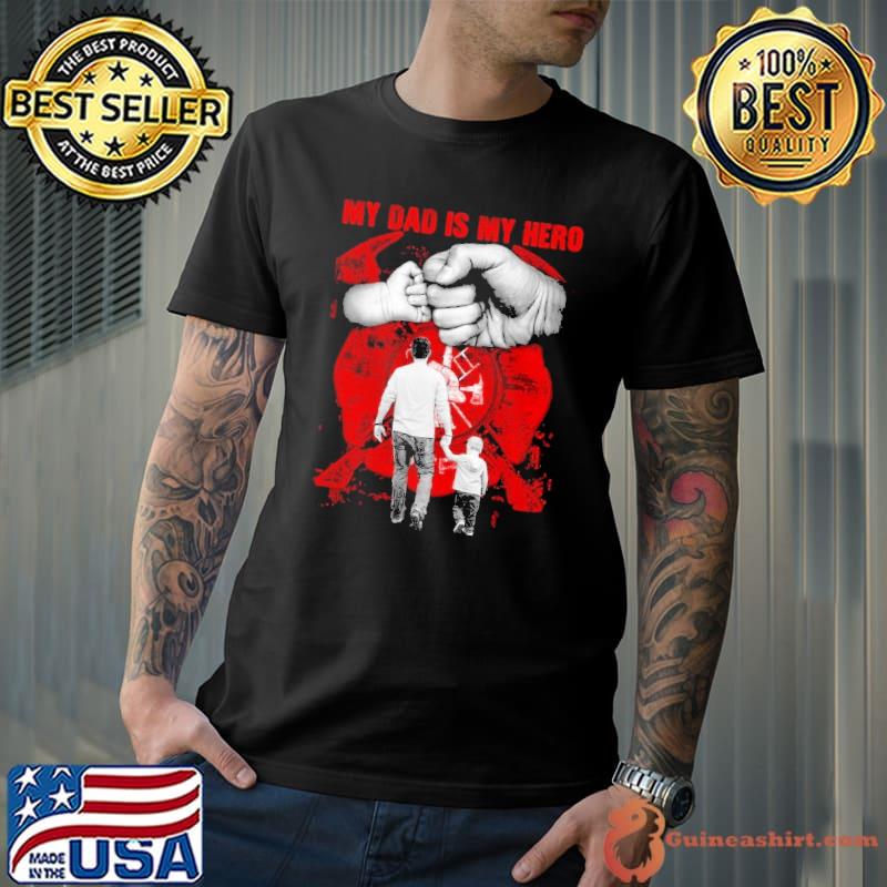 My dad is my hero firefighter symbol shirt