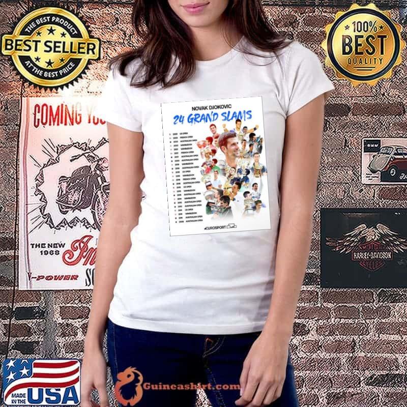 Novak Djokovic 24th Grand Slam Titles The GOAT Shirt Ladiestee