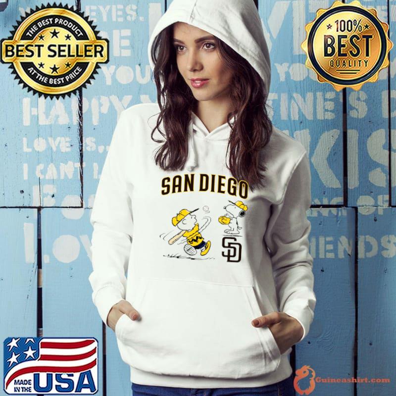 Peanuts Charlie Brown And Snoopy Playing Baseball San Diego Padres s Hoodie