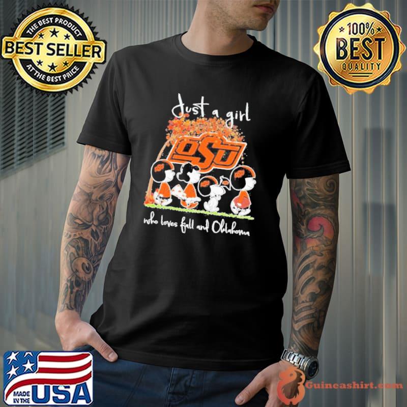 Peanuts Just a girl who love fall and Oklahoma shirt