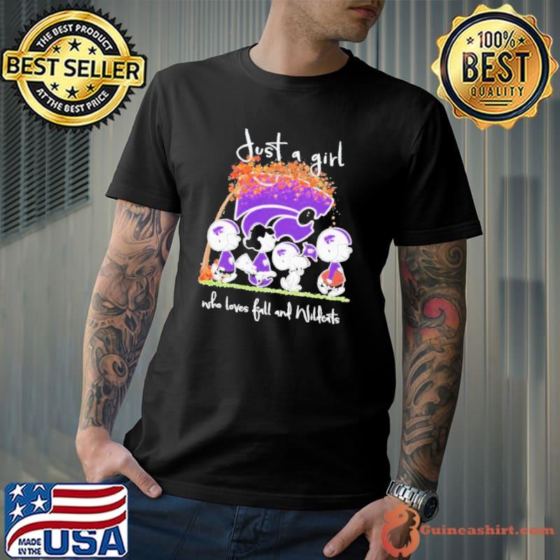 Peanuts Just a girl who love fall and Wildcats shirt