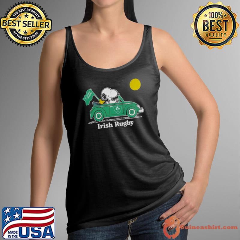 Peanuts Snoopy And Woodstock Irish Rugby On Car 2023 s Tank Top