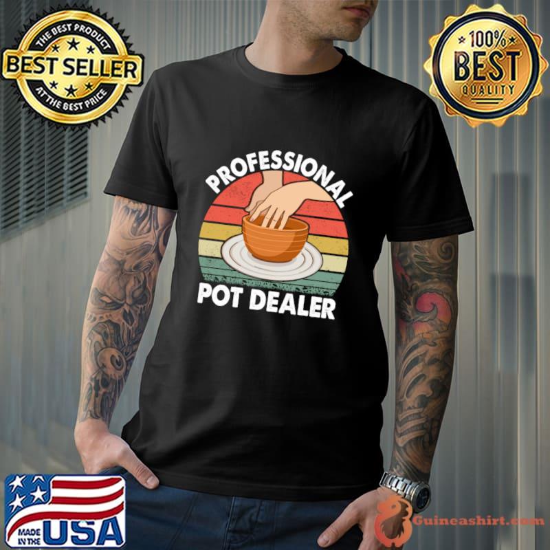 Pottery Professional Pot Dealer Pottery Clay Ceramic Artist Vintage Sunset T-Shirt