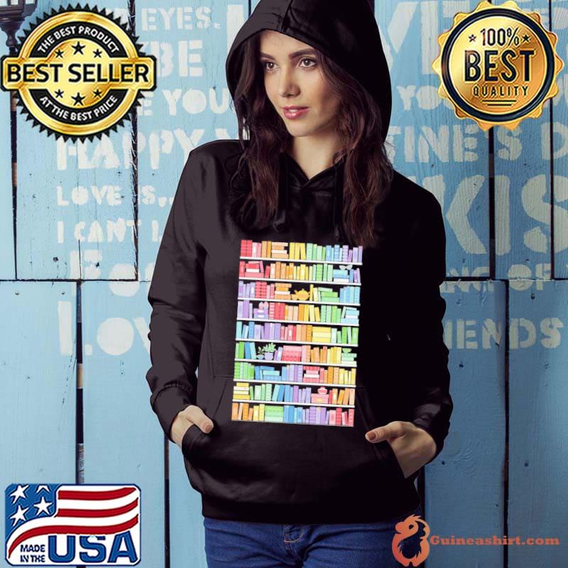 Rainbow Books Shelf Pattern s Hoodie