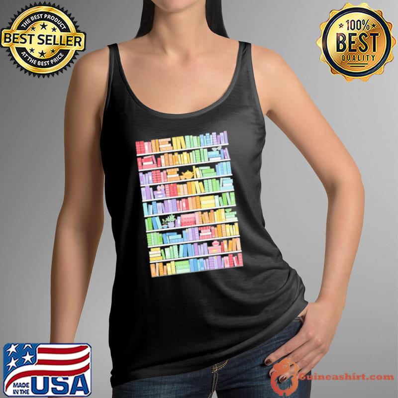 Rainbow Books Shelf Pattern s Tank Top