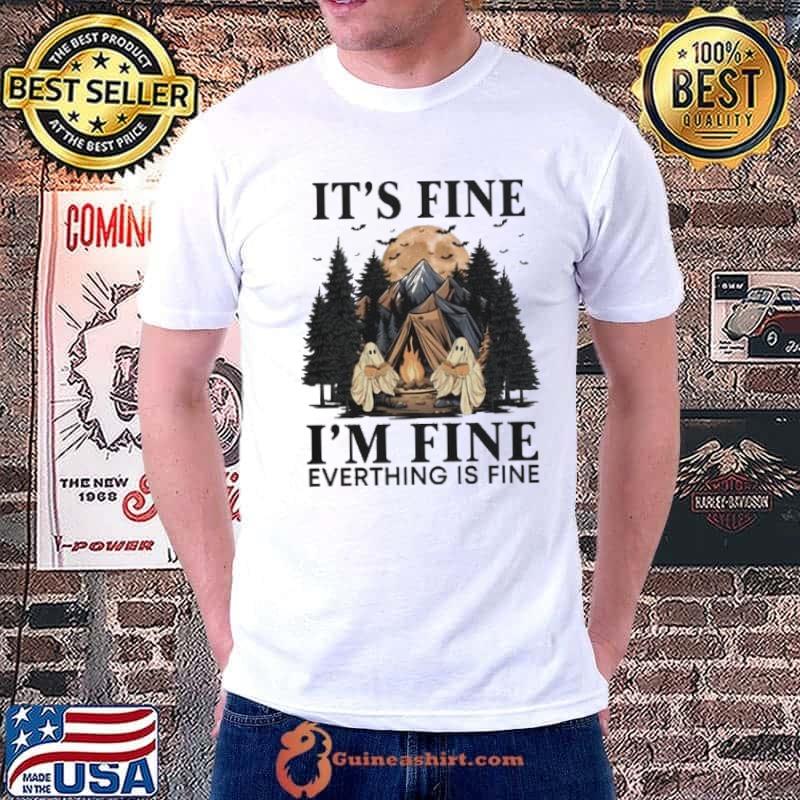 Reading In Wilderness it's fine everything is fine ghost camp blood moon shirt