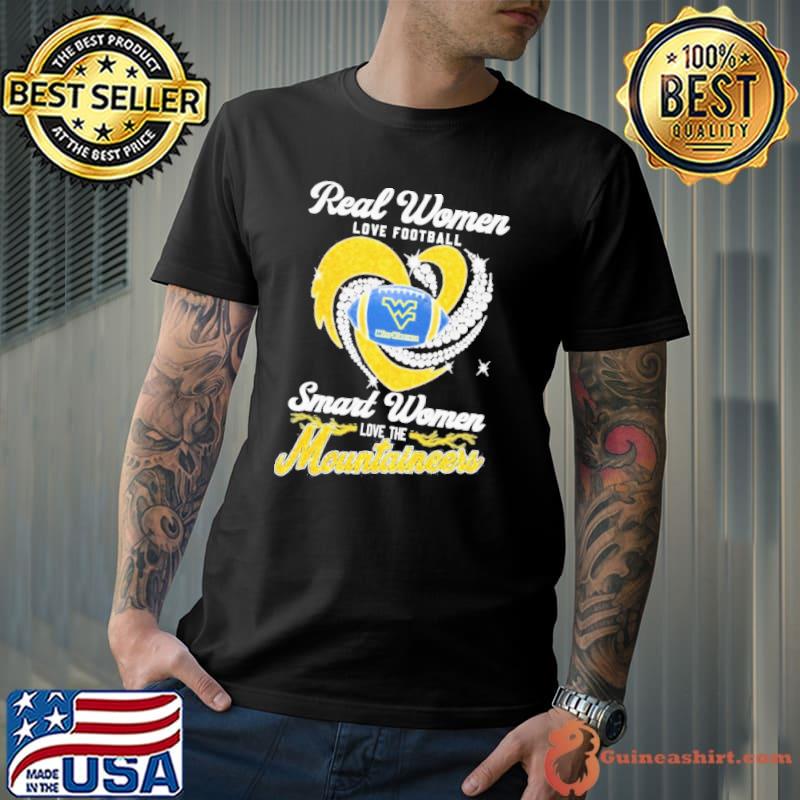 Real women love football smart women love the Mountaineers heart diamonds 2023 shirt