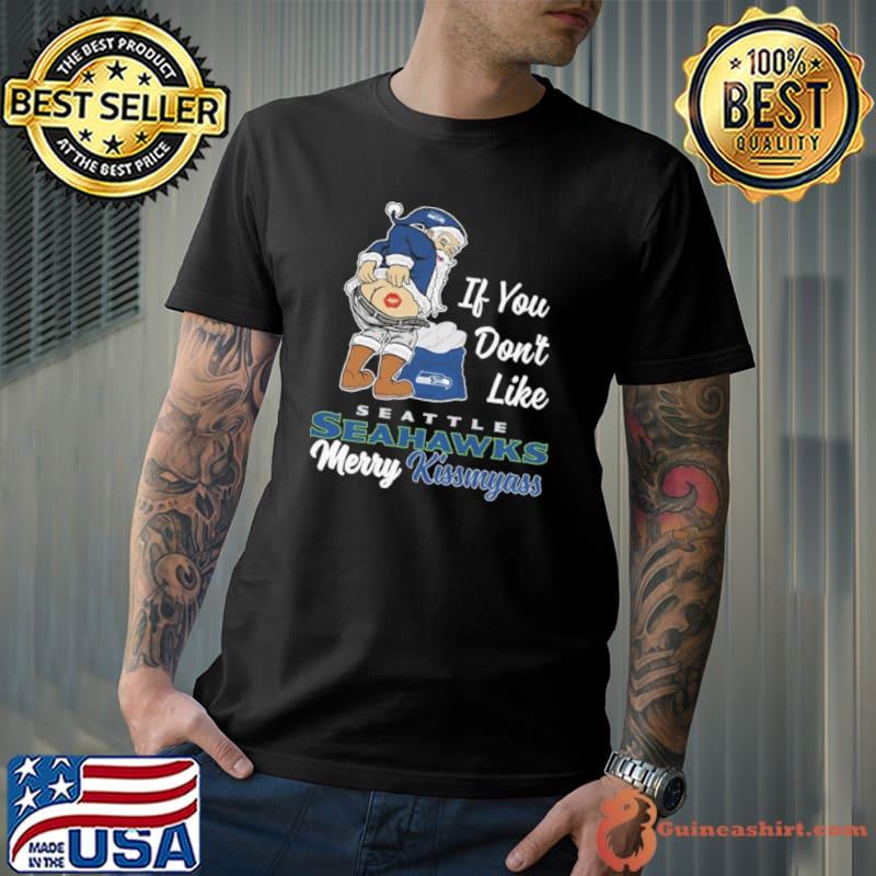 Santa butt If you don’t like Seattle Seahawks merry kissmyass christmas shirt