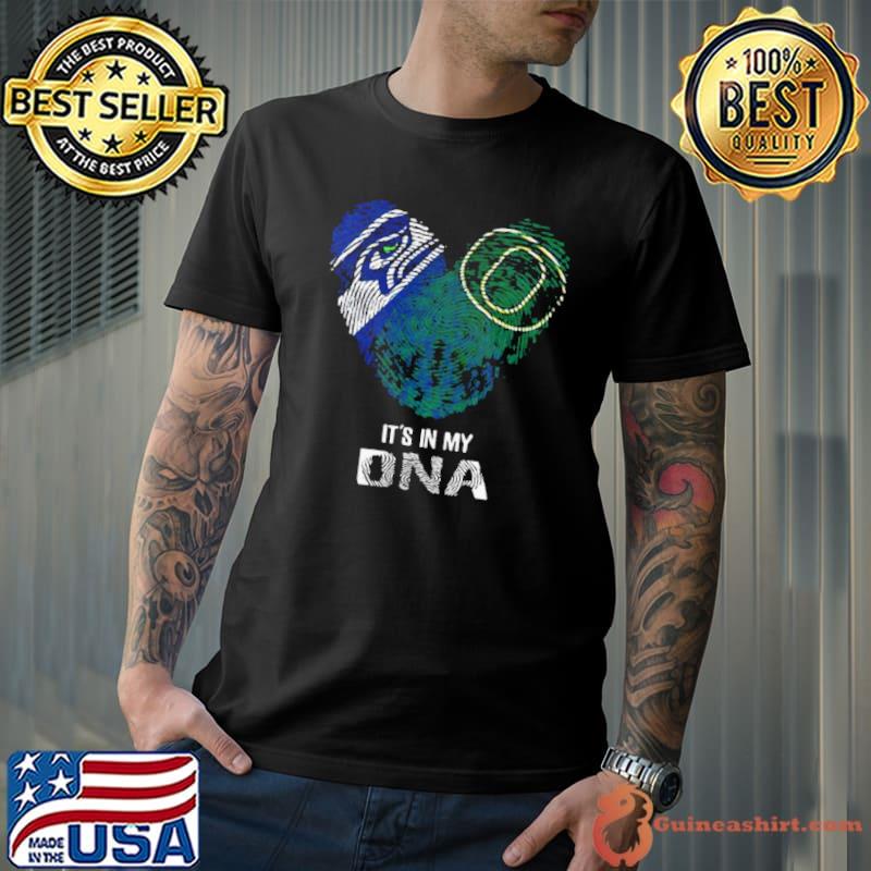 Seattle Seahawks And Oregon Ducks Heart It’s In My Dna 2023 shirt
