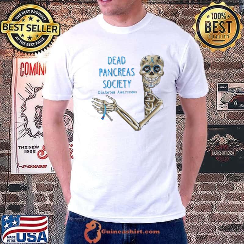 Skeleton pancreas society diabetes awareness shirt
