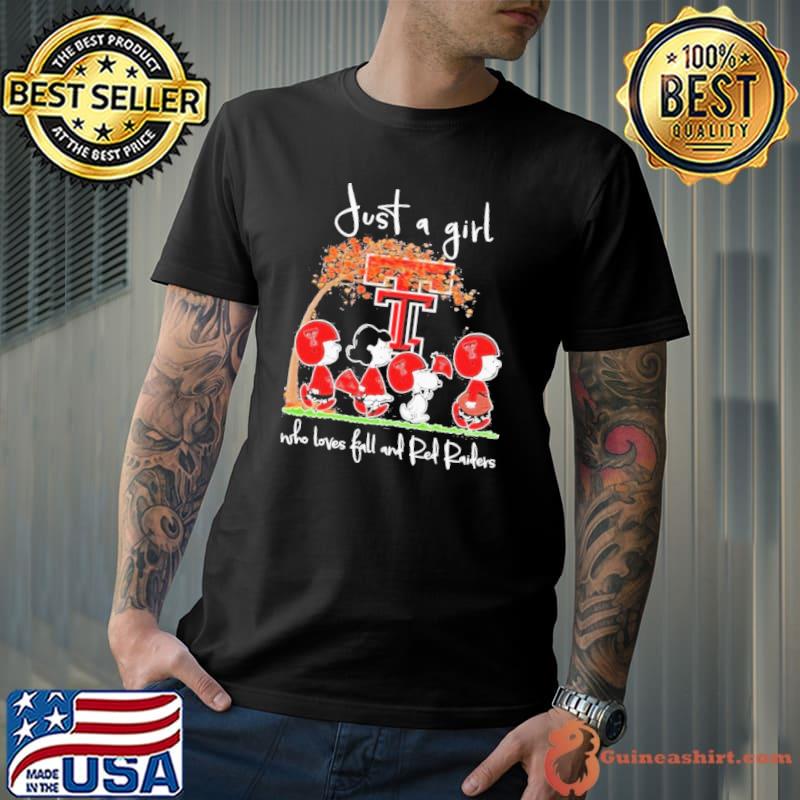 Snoopy and Charlie Bone just a girl who loves kall and Red Raiders shirt