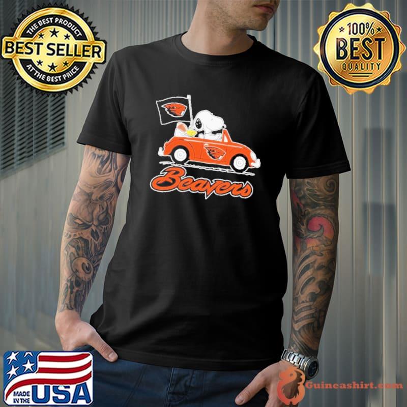 Snoopy and Woodstock drive car Beavers shirt