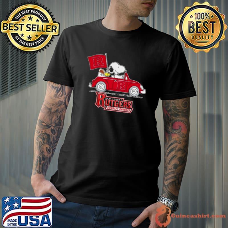 Snoopy And Woodstock Driver Car Rutgers Scarlet Knights 2023 Shirt
