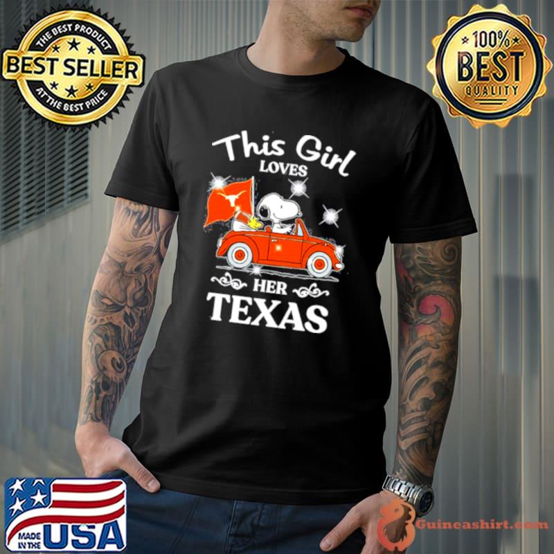 Snoopy And Woodstock Driver Car This Girl Love Her Texas Longhorn Shirt