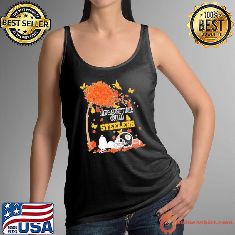 Snoopy Life is Better with Steelers Shirt Tank Top