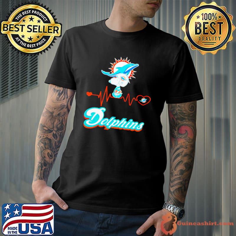 Snoopy Miami Dolphins heartbeat shirt