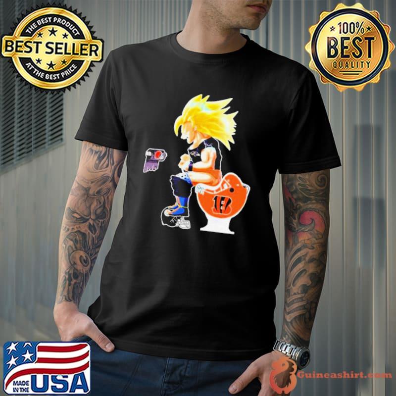 Son Goku Baltimore Ravens Shitting On Toilet Cincinnati Bengals And Other Teams 2023 shirt
