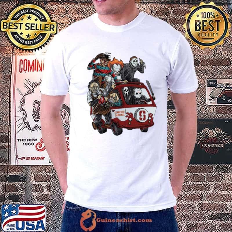 Stanford Cardinal Horror Movies Characters Bus Halloween 2023 T Shirt
