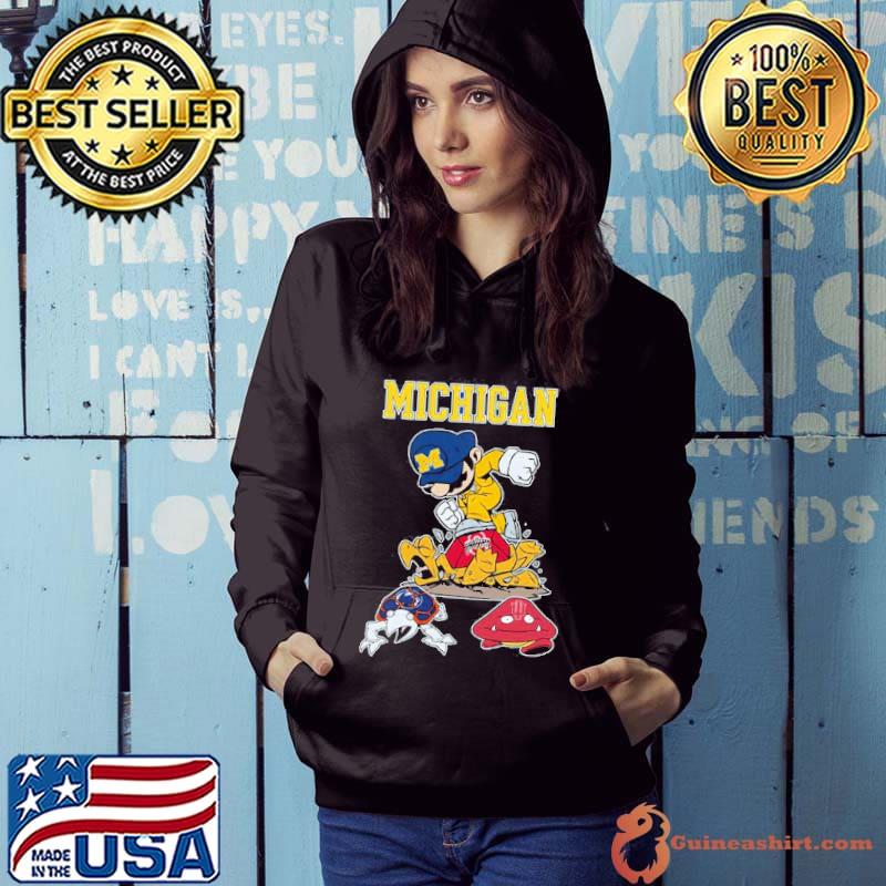 Super Mario Michigan Wolverines Stomp Ohio State Buckeye Penn State And Indiana Hoosiers Shirt Hoodie