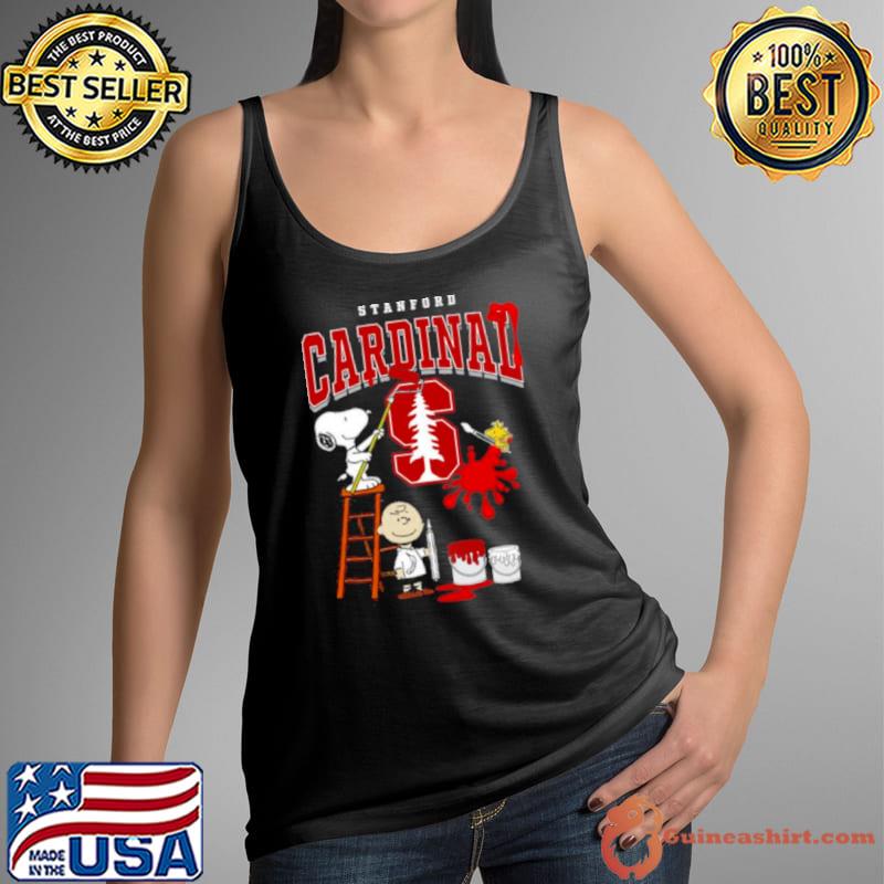The Peanuts Charlie Snoopy and Woodstock Wall paint Stanford Cardinal s Tank Top