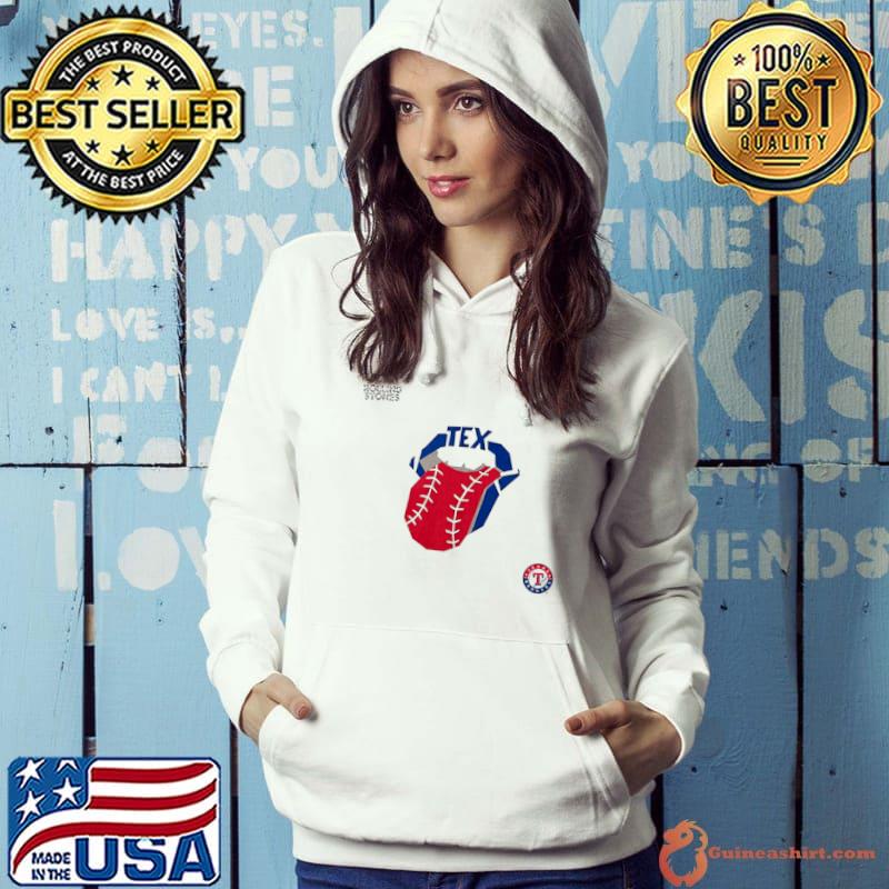 The Rolling Stones x Texas Rangers MLB Hackey Diamonds Limited Edition Vinyl Collection Collab Shirt Hoodie