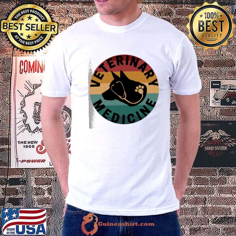 Veterinary Medicine Retro Sunset Vintage shirt