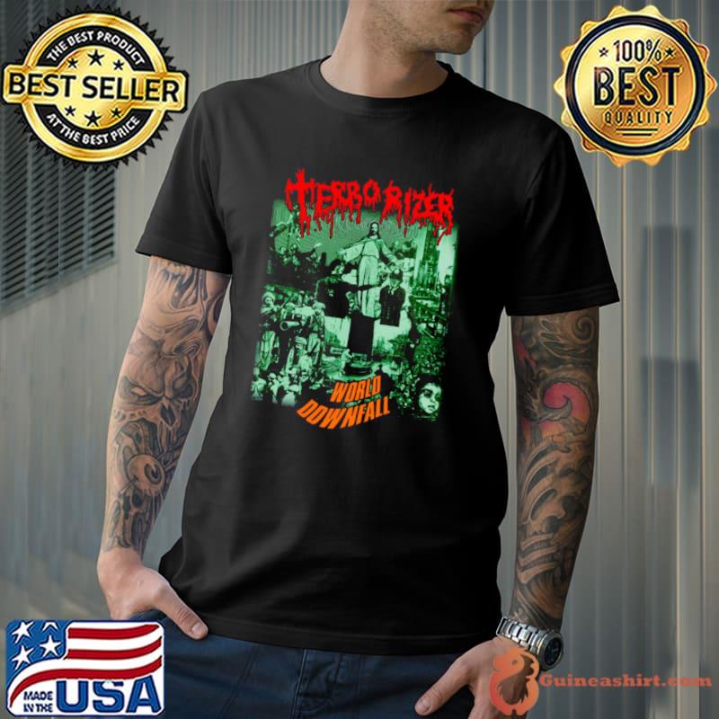 World Downfall By Terrorizer Old School Death Grind Metal shirt