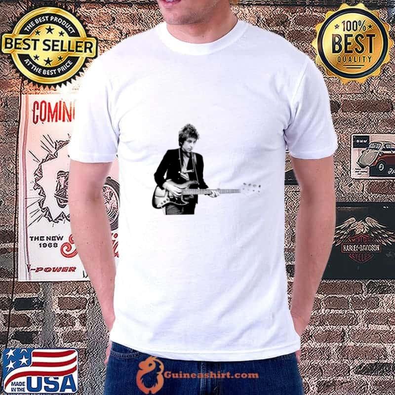 Young Bob Dylan with Guitar Musical History T-Shirt