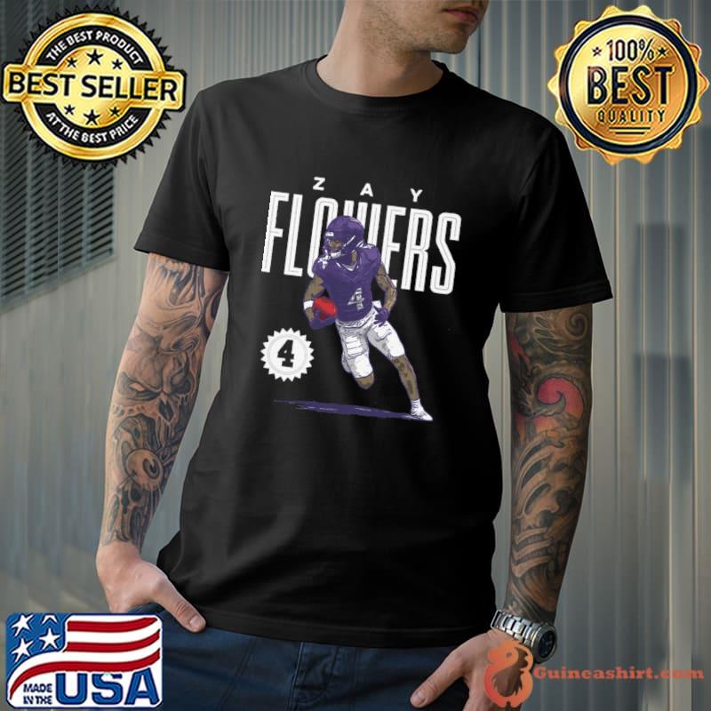 Zay Flowers American football wide receiver Baltimore Card T-Shirt