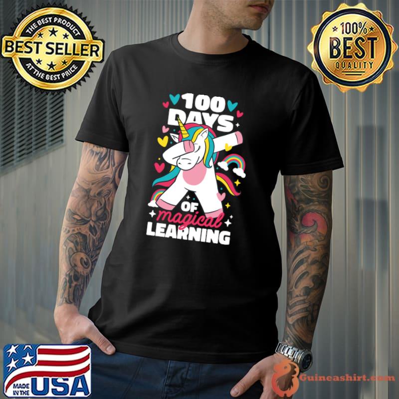100 days of magical learning unicorn dabbing T-Shirt