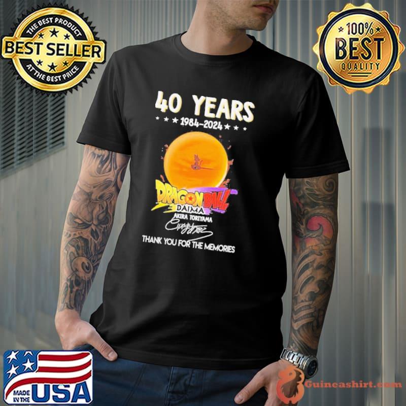 40 Years 1984 – 2024 Dragon Ball Daima Akira Toriyama Signature Thank You For The Memories Shirt