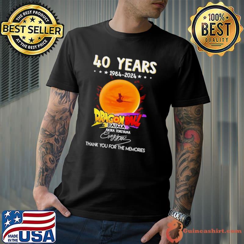 40 Years 1984 – 2024 Dragon Ball Daima Akira Toriyama Signature Thank You For The Memories Signature Shirt