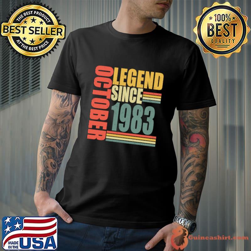 40th Birthday Legend Since October 1983 40 Years Old Retro T-Shirt