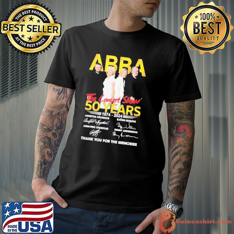 Abba The Concert Show 50 Years 1974 – 2024 Thank You For The Memories Signatures Shirt