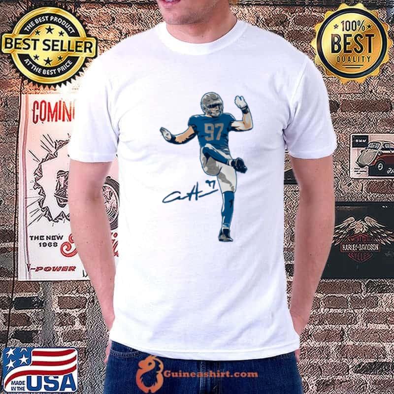 Aidan Hutchinson Superstar Pose Signature American football defensive end T-Shirt