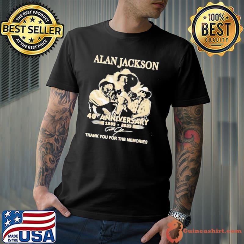 Alan Jackson 40th anniversary 1983-2023 thank you for the memories signatures shirt