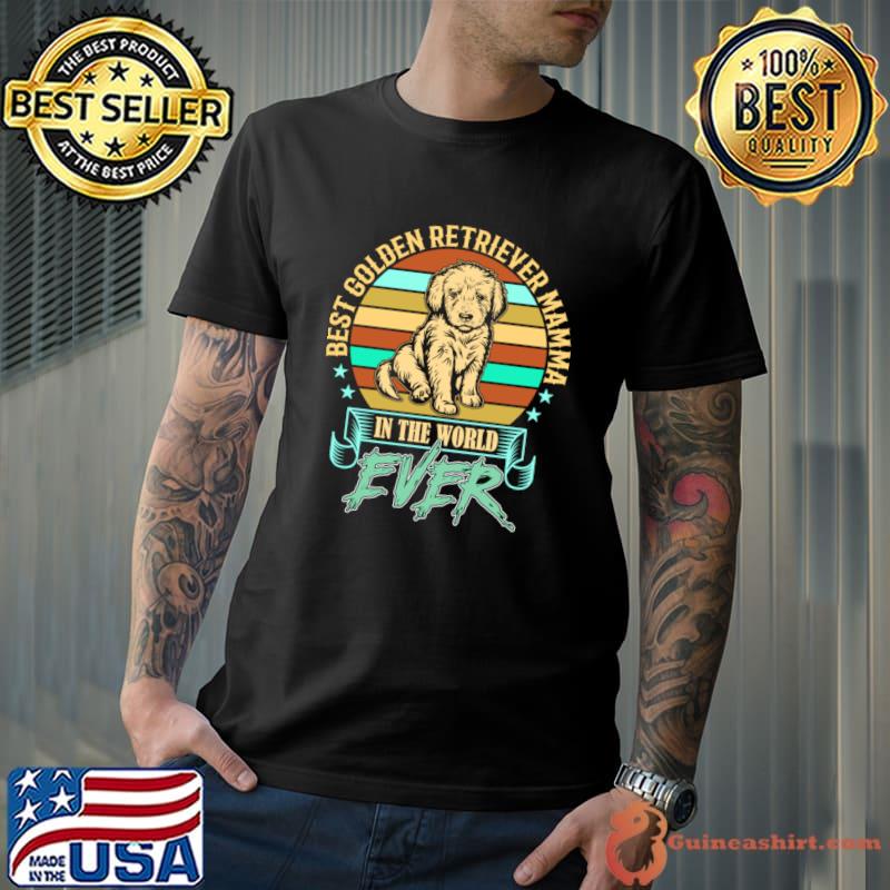 Best golden retriever mamma in the world ever vintage sunset T-Shirt
